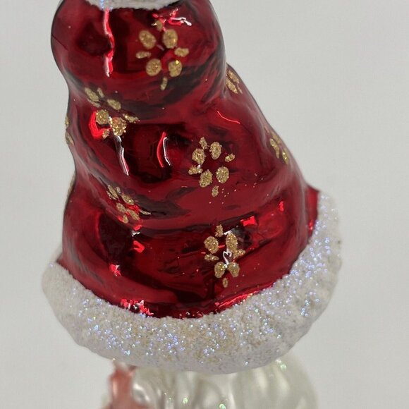 Christopher Radko HATS OFF Santa 2 pc Christmas Ornament Mouth Blown Hand Paint - Picture 6 of 13